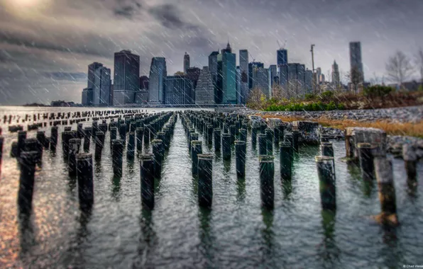 Manhattan, Wallpaper, Rainy Day, City Scape