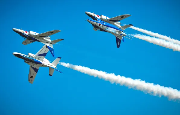 Aerobatics, Blue Impulse, Kawasaki T-4, JASDF