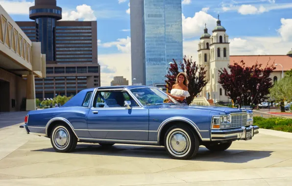 Girl, the city, background, Dodge, Coupe, the front, 1979, Diplomat