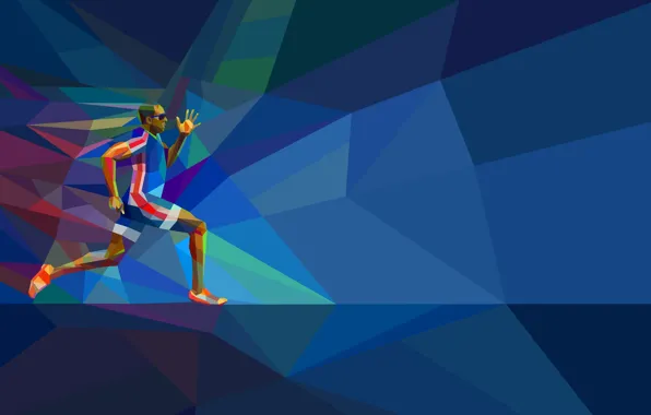 Picture running, athlete, athletics, athlete, low poly