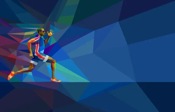 Running, athlete, athletics, athlete, low poly