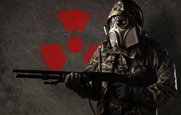 Gun, soldier, military, weapon, man, shotgun, radiation, gloves