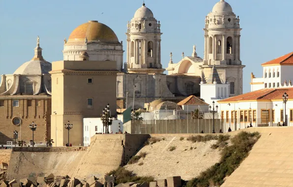 Tower, home, Spain, the dome, Cadiz, Cathedral of the Holy cross
