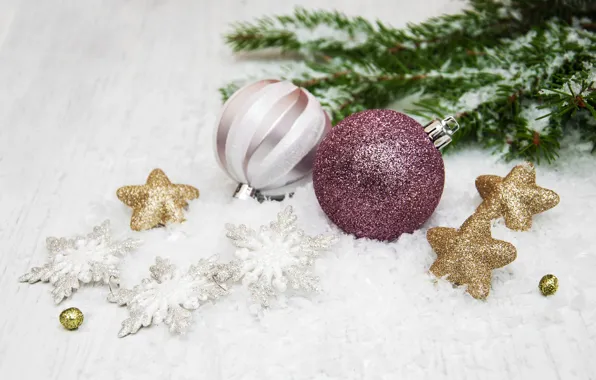 Decoration, balls, New Year, Christmas, christmas, balls, wood, merry
