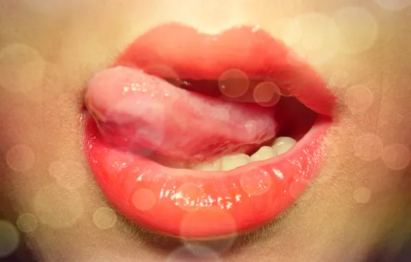 Picture language, girl, love, red, passion, mouth, lipstick, lips