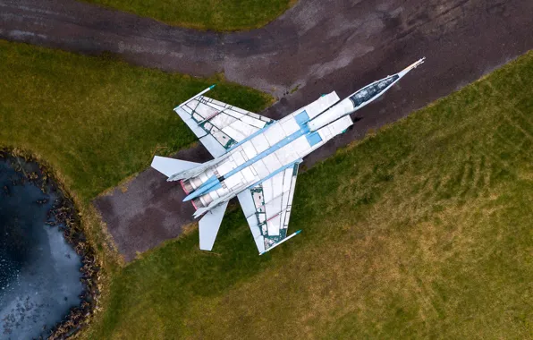 Picture The plane, Fighter, Aviation, The view from the top, MiG, fighter-interceptor, Old, The MiG-25