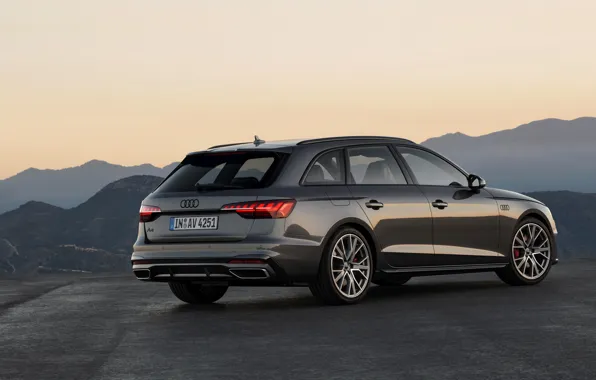 Picture mountains, Audi, back, side, universal, 2019, A4 Avant