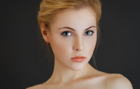 Eyes, look, face, Shine, portrait, blonde, lips, shoulders