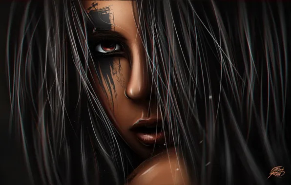 Picture look, girl, style, graphics, portrait, drawing, digital art, Mark Raid