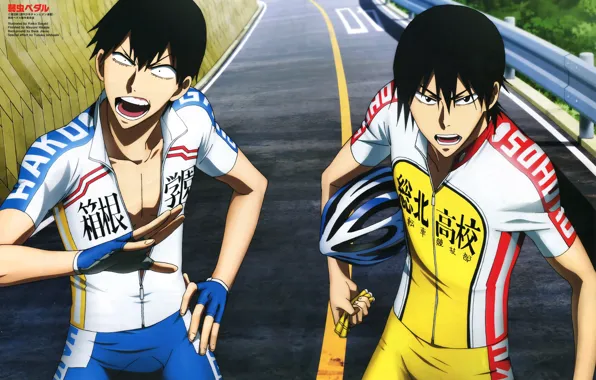 Picture sport, anime, guys, cyclists, Yowamushi Pedal