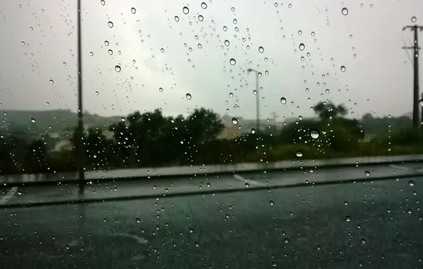 Glass, rain, mood, weather