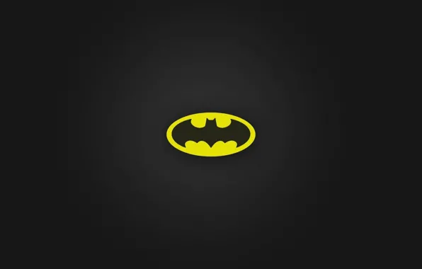 Logo, black, Batman, minimalism, yellow, black background, simple background
