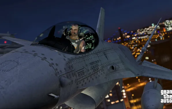 Night, the plane, fall, gta5, 2014, trevor, grand theft auto 5