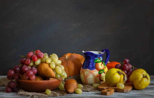 Table, fruit, still life, vegetables