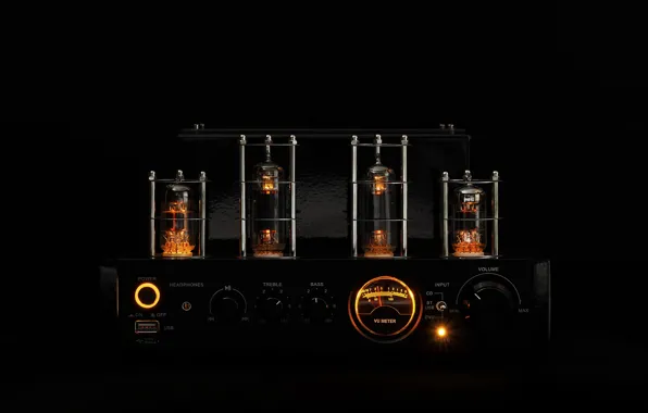 Picture music, lamp, sound, dark, black background, amplifier, amplifier, the intensity