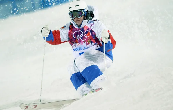 Picture snow, Olympics, Russia, Sochi, 2014, Alexander Smyshlyaev, freestyle Mogul