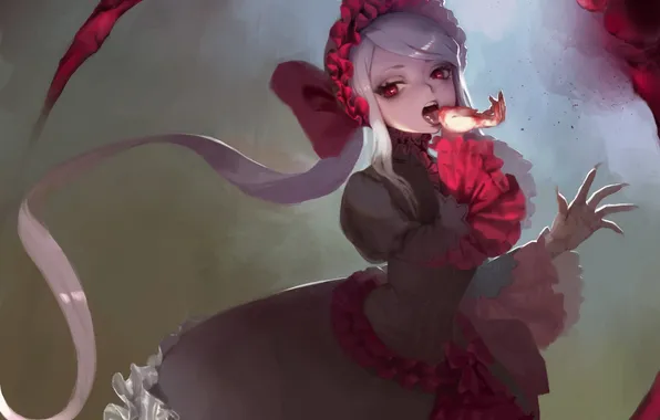 Girl, blood, anime, art, tape, Overlord, Shalltear Blood Fall, attall