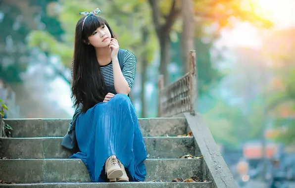 Girl, portrait, Asian