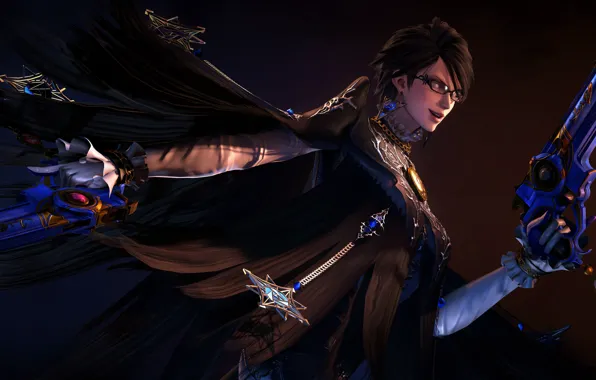 Guns, glasses, witch, bayonetta, Umbra Witches, Cherry