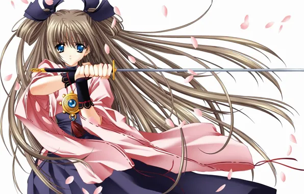 Girl, katana, amulet