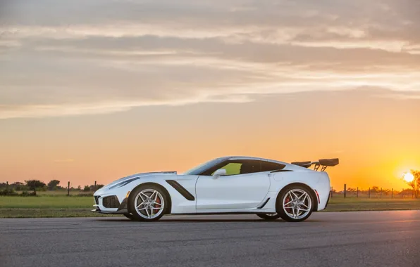 Picture Corvette, Chevrolet, white, Hennessey, Hennessey Chevrolet Corvette ZR1