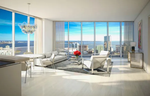 Wallpaper design, style, interior, megapolis, living room, dining room ...