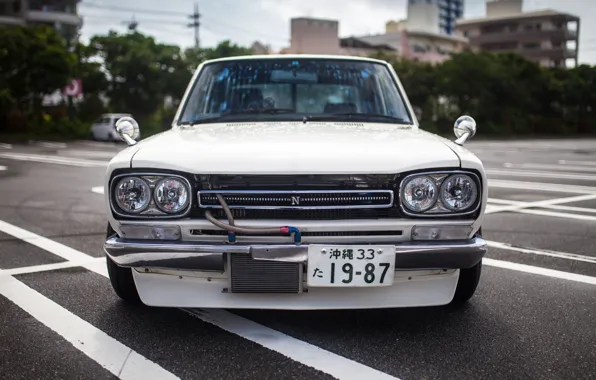 Auto, White, Machine, Nissan, Nissan, Lights, Car, 2000