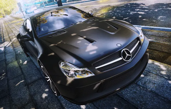Picture machine, the city, Mercedes, Benz, view, Black Series, SL65, need for speed most wanted 2