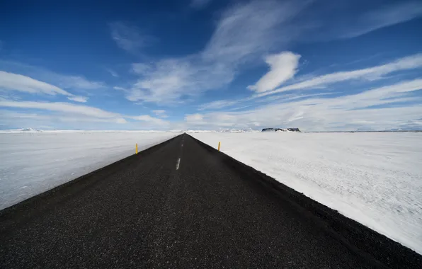 Road, field, perspective