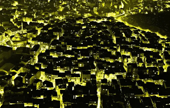 Night, lights, home, texture, panorama, Istanbul, Turkey