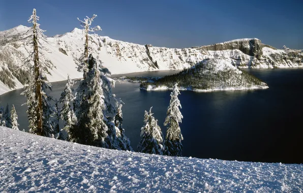 Picture winter, water, snow, landscapes, winter Wallpaper