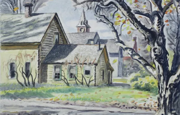 New York, 1946, Charles Ephraim Burchfield, Gardenville, Autumn Morning