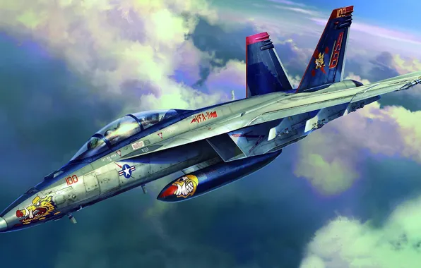 USA, fighter-bomber, Deck, Attack, US NAVY, Tankro Kato, F/A-18E/F Super Hornet