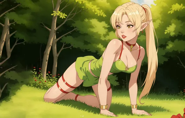 Girl, nature, elf