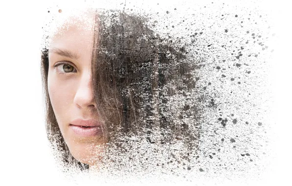 Woman, art, face, effect, portrait