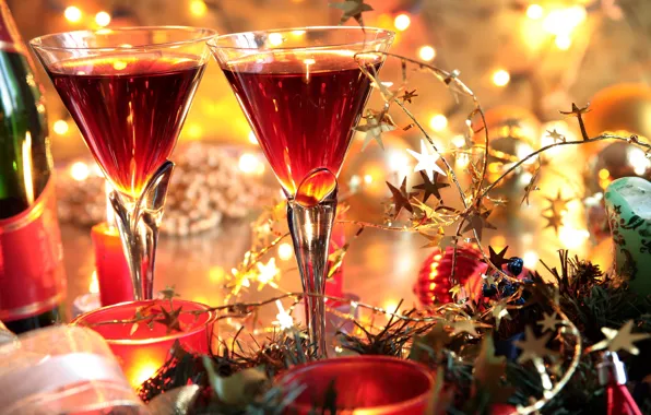 Decoration, bright, holiday, new year, glasses, holidays, celebration, New year