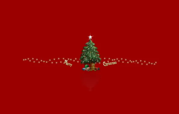 Picture holiday, toys, tree, new year, gifts, new year, red background, merry christmas