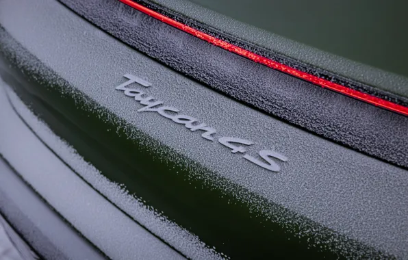 Snow, the inscription, strip, Porsche, green, feed, 2020, Taycan