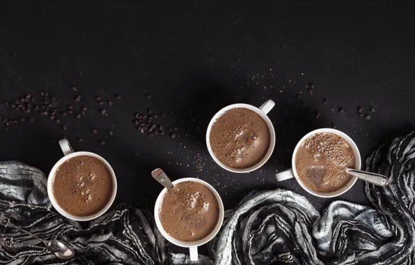 Chocolate, scarf, Cup, dessert, sweet, cocoa, hot chocolate