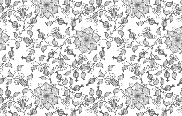Flowers, pattern, vector, texture