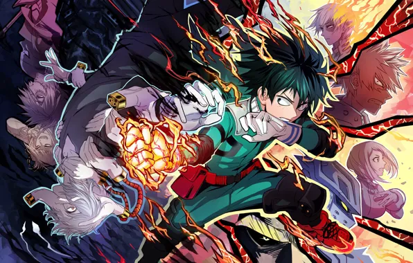 Anime, art, hero, guy, Boku no Hero Academy, My hero Academy