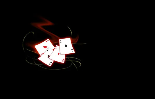 Card, poker, 4 aces