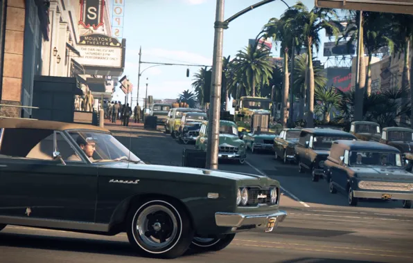 Wallpaper the city, movement, street, the game, stream, cars, Mafia III, Mafia  3 for mobile and desktop, section игры, resolution 1920x1080 - download