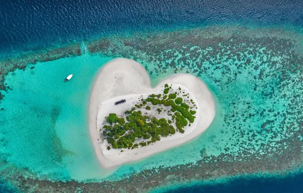 The ocean, island, Paradise, top, The Maldives, Laguna, Republic of Maldives