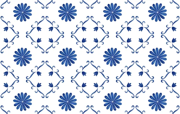 Picture flowers, blue, pattern, texture, white background