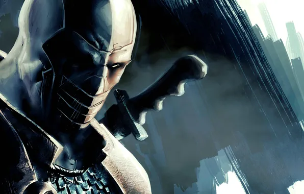 Mercenary, antihero, Batman: Arkham Origins, Deathstroke, Deathstroke, mask. look