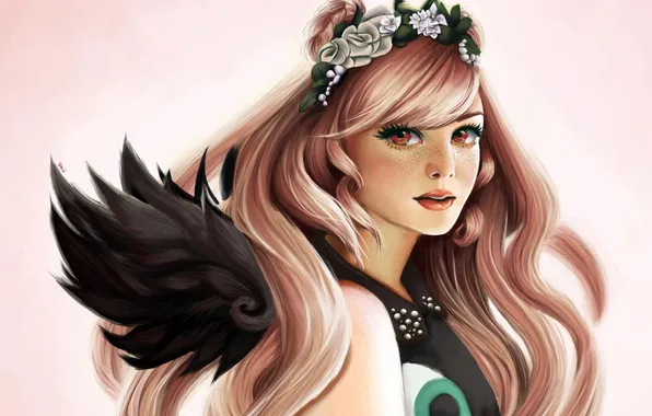 Look, girl, hair, wings