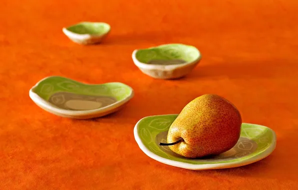 Picture color, macro, background, food, orange, green, fruit, plates