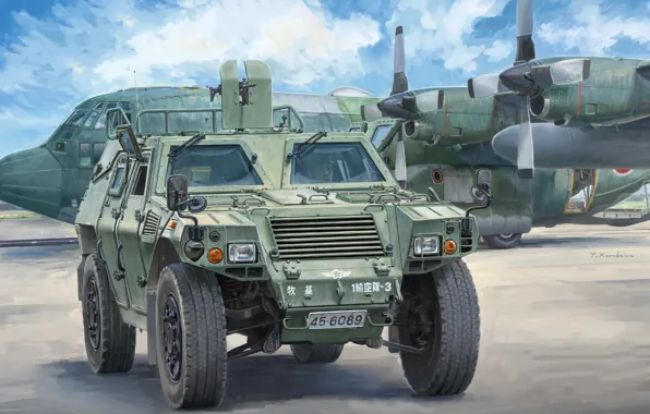 Picture Japan, armored car, JASDF, Komatsu LAV, The self-defense forces of Japan