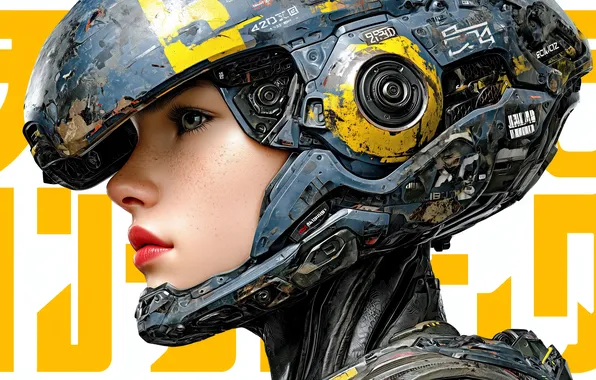 Girl, fantasy, soldier, armor, science fiction, sci-fi, cyberpunk, digital art